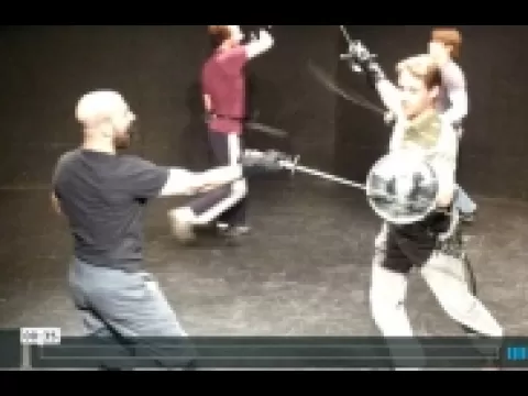 Fight drill with rapiers, daggers and bucklers